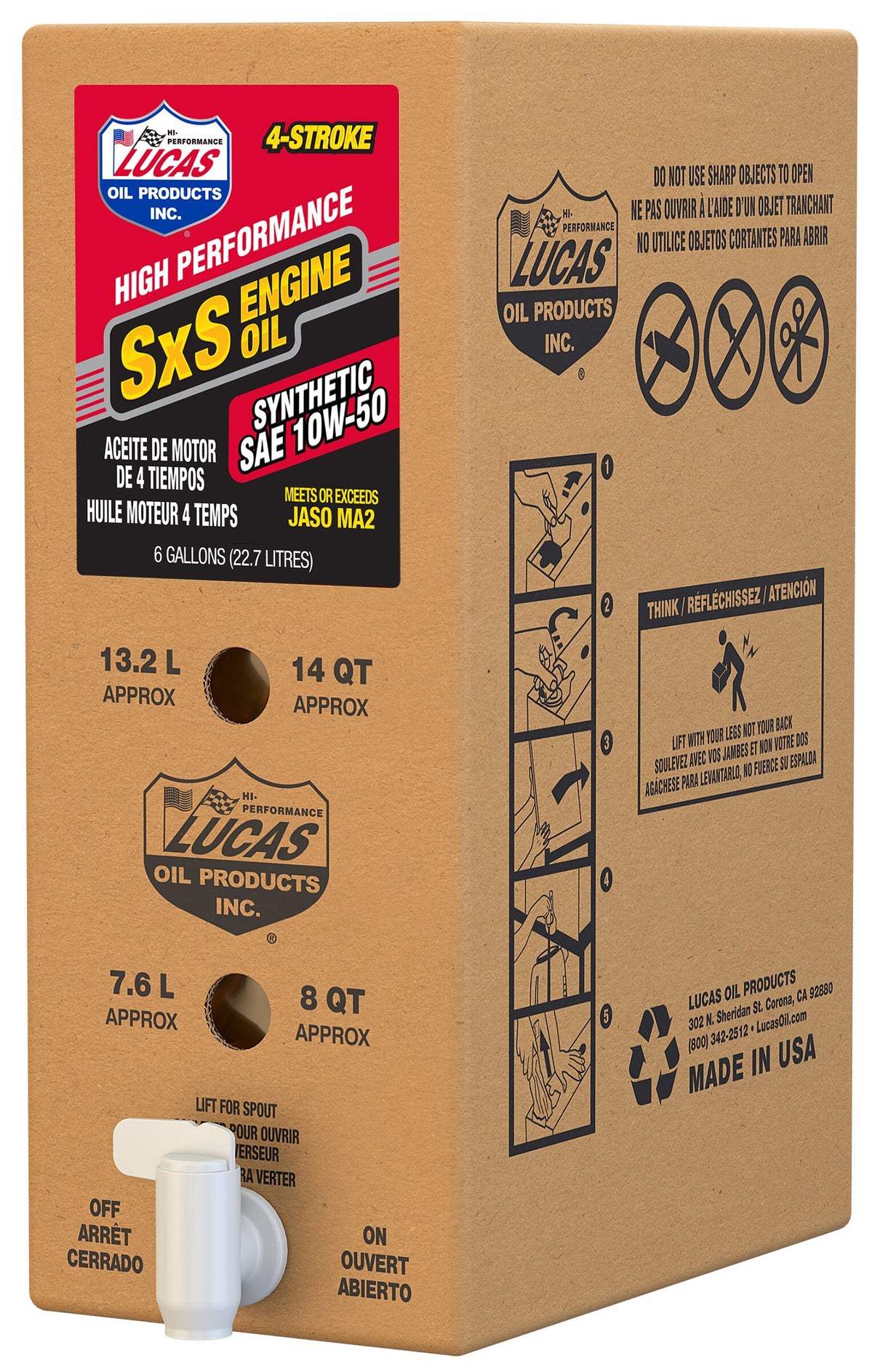 LUCASSxs Synthetic Engine Oil 10w50 6 Gal Bib18049