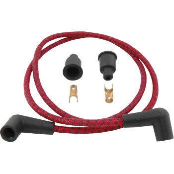 DRAG SPECIALTIES Plug Wires - Braided - Red/Black 2104-0398