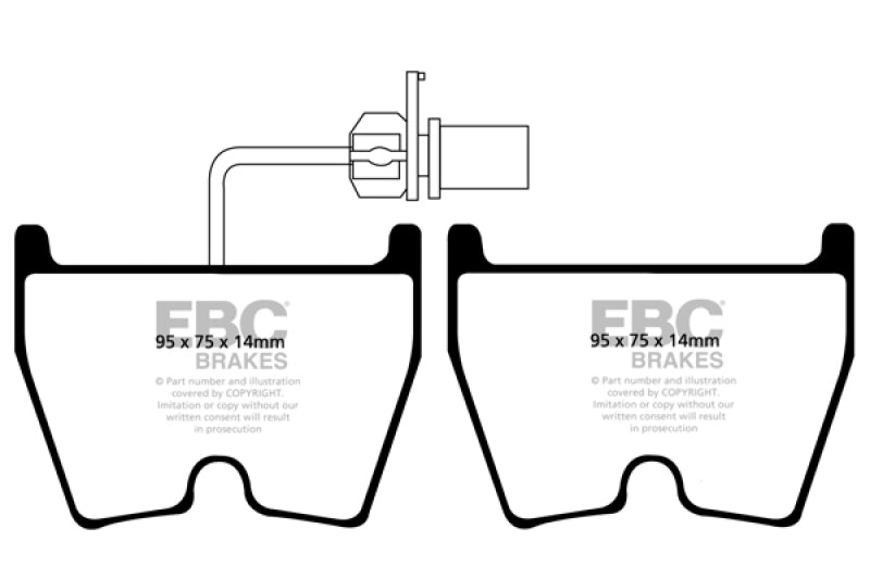 EBC 06-09 Audi RS4 4.2 (Cast Iron Rotors) Redstuff Front Brake Pads DP31513C