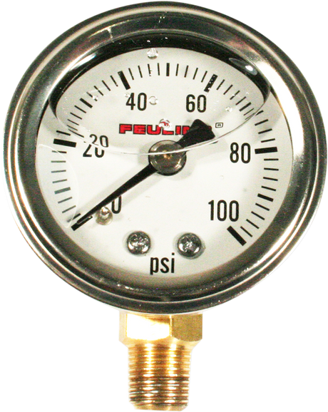 FEULING OIL PUMP CORP. Oil Pressure Gauge - 1.5" Dial - Bottom Port - White Face 9040