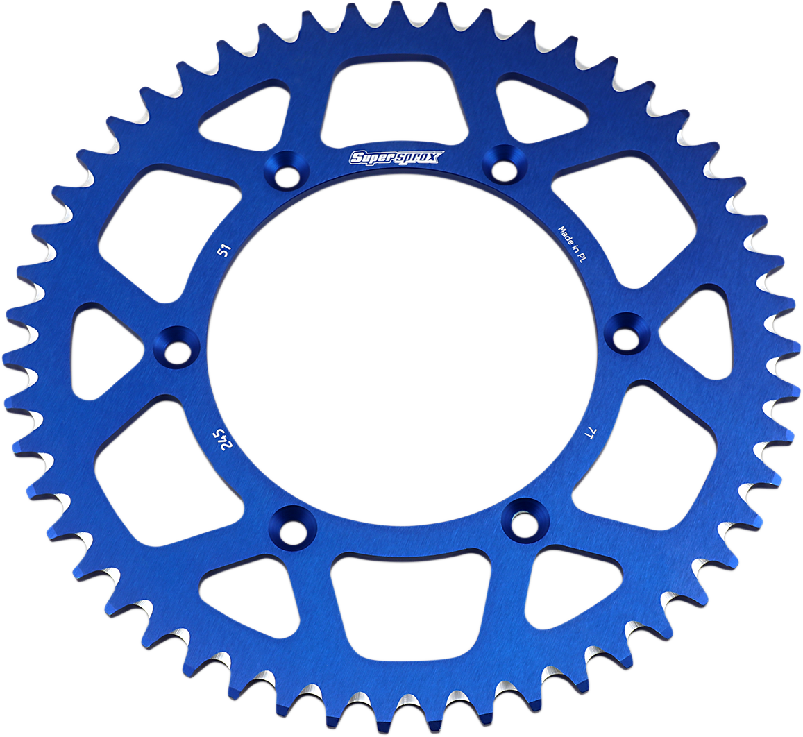 SUPERSPROX Rear Sprocket - Blue - Yamaha - 51 Tooth RAL-245-51 BLU