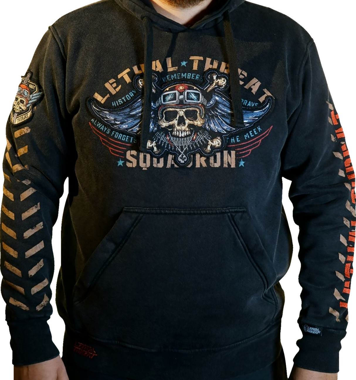 LETHAL THREAT Flight and Fight Hoodie - Black - 4XL HD84076-4XL