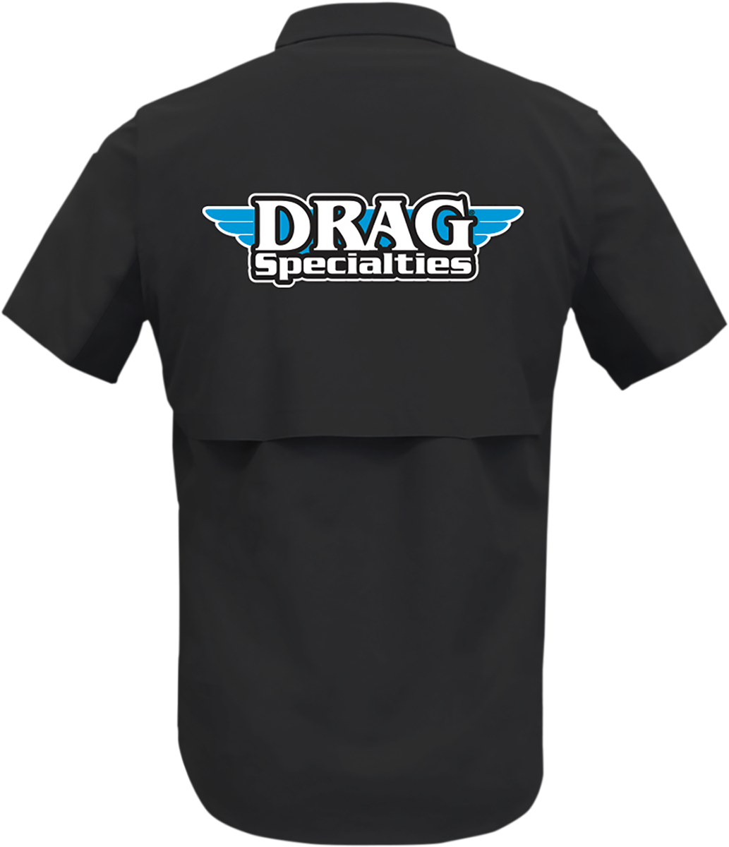 THROTTLE THREADS Drag Specialties Vented Shop Shirt - Black - Small DRG31ST26BKSM