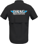 THROTTLE THREADS Drag Specialties Vented Shop Shirt - Black - Small DRG31ST26BKSM