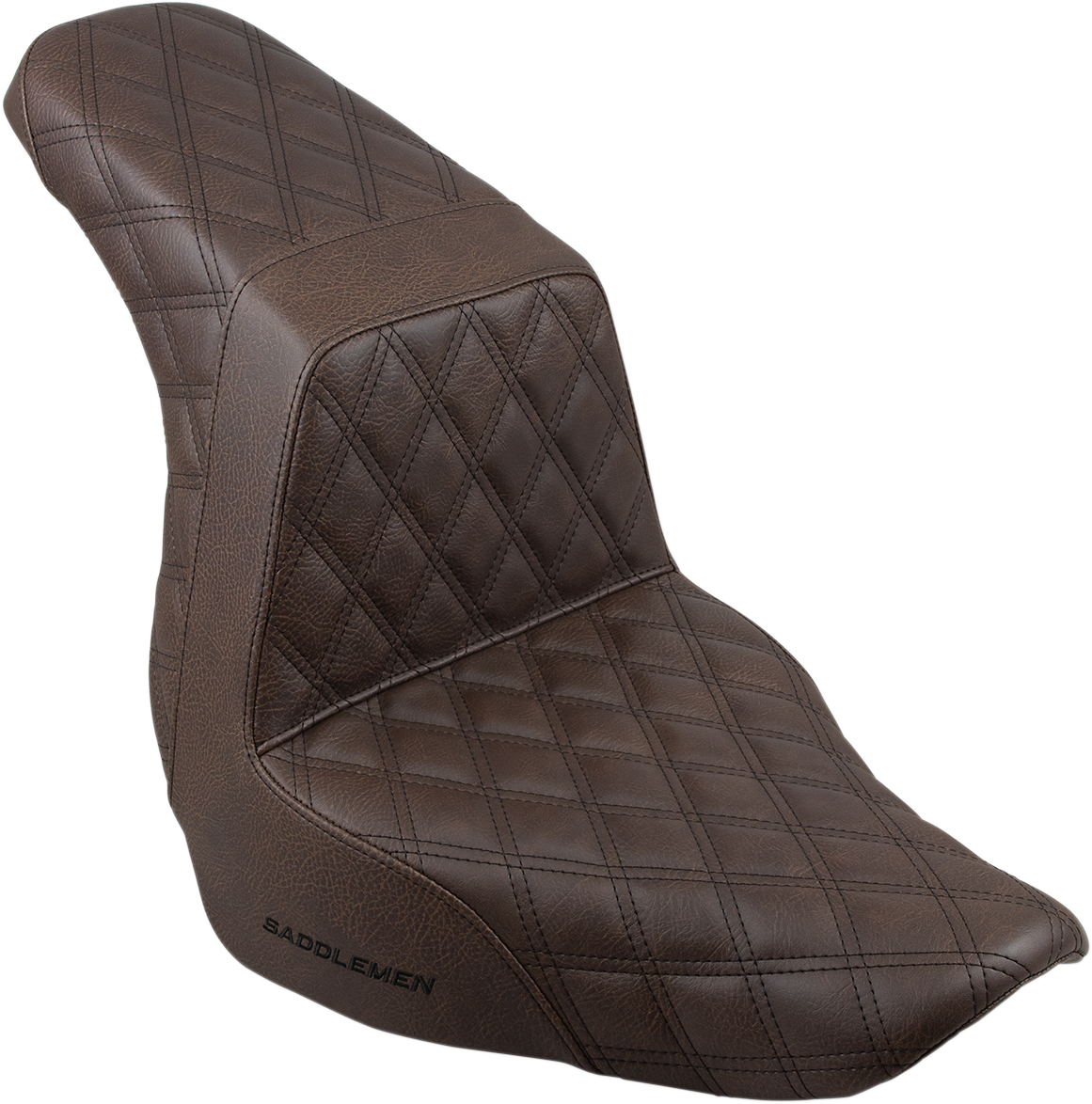 SADDLEMEN Step-Up Seat - Full Lattice Stitch - Brown 818-29-175BR