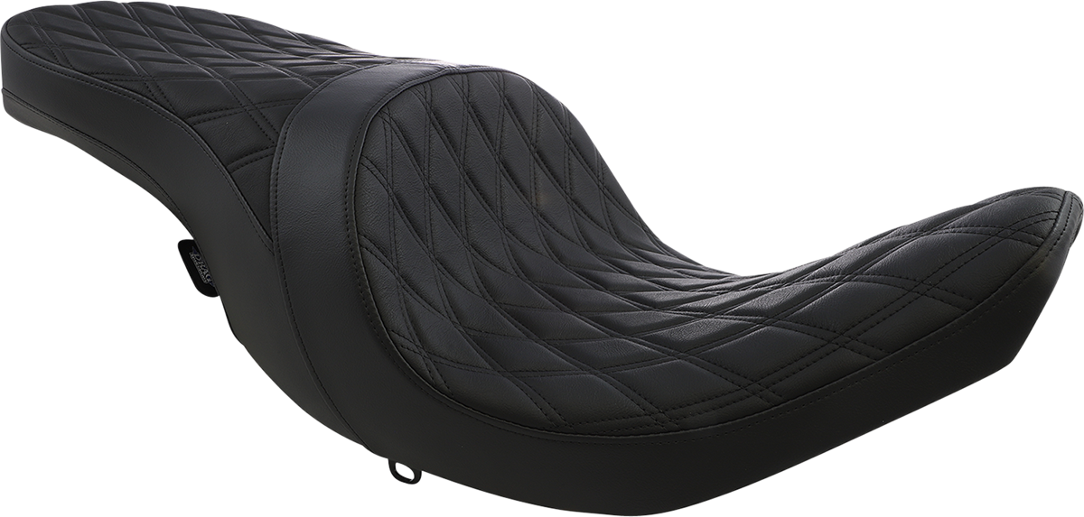 DRAG SPECIALTIES Low Profile Touring Seat - Double Diamond - Black Stitch - Solar Reflective - '14-'22 Indian 0810-2274