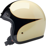 BILTWELL Bonanza Helmet - Gloss Vintage White/Black Scallop - Medium 1001-559-203