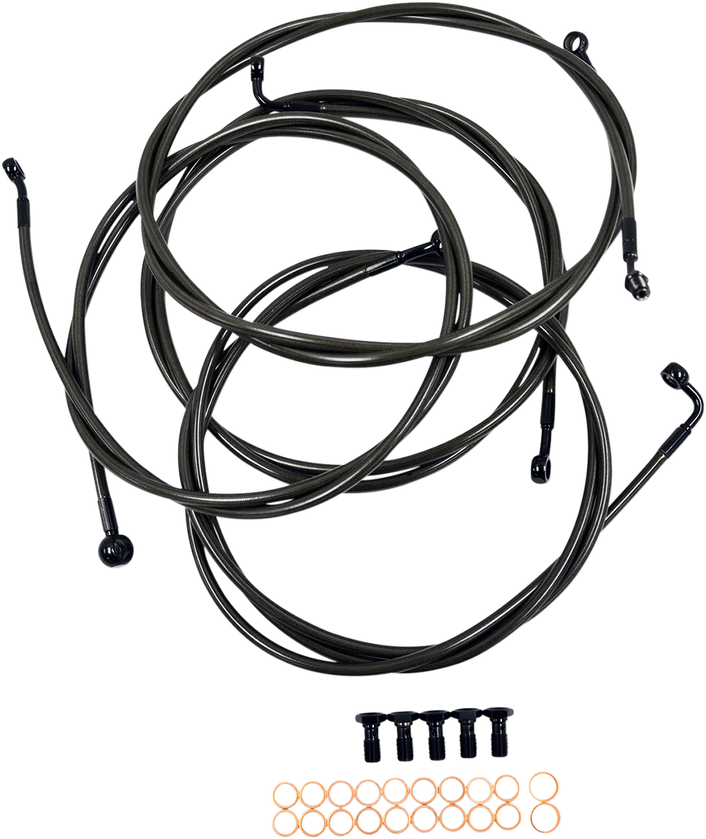 LA CHOPPERS Handlebar Cable/Brake Line Kit - 15" - 17" Ape Hanger Handlebars - Midnight LA-8052KT-16M