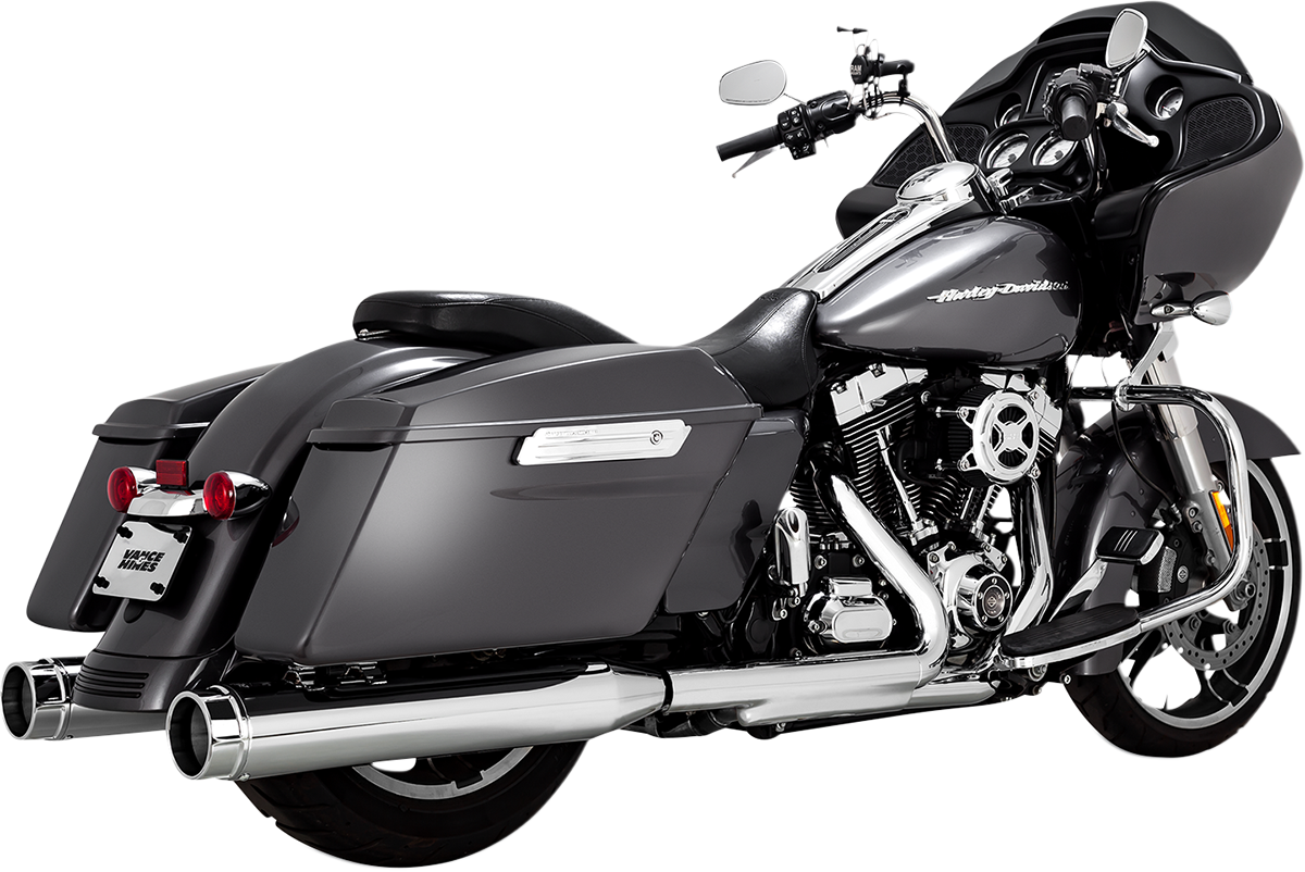 VANCE & HINES 4-1/2" Torquer Mufflers for '95-'16 FL - Chrome 16673