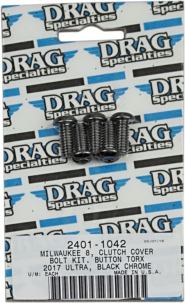 DRAG SPECIALTIES Clutch Torx® Bolt Kit - Black/Chrome MK788BK