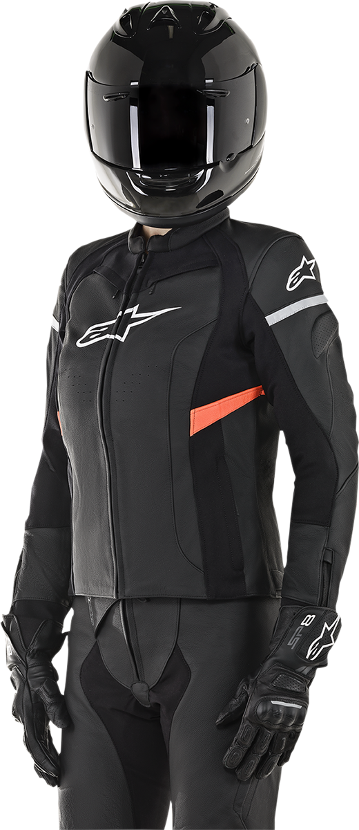 ALPINESTARS Stella Women's Kira Leather Jacket - Black/Red - US 4 / EU 40 3112019-1030-40