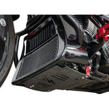 THRASHIN SUPPLY CO. Skid Plate - Carbon Fiber/Forged - With Red Brackets - FLHX/FLTRX TSC-3035-2
