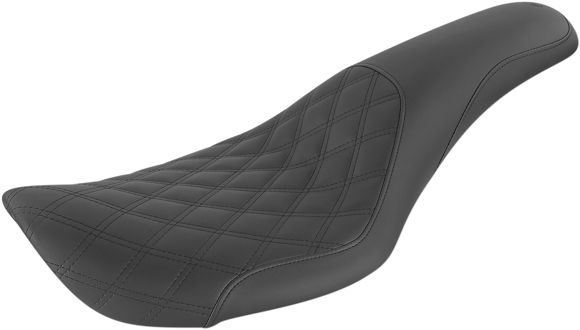 SADDLEMEN Profiler Seat - Front Lattice/Rear Smooth - Black - FXDWG 896-05-149