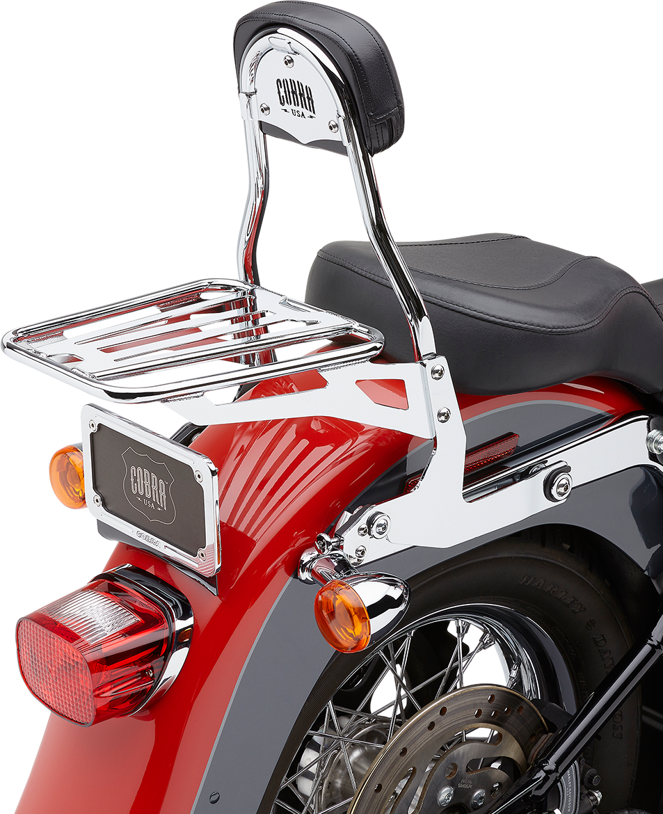 COBRA Backrest Kit - 14" - Chrome - Softail 602-2002