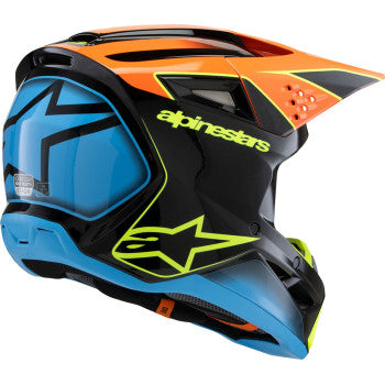 ALPINESTARS Youth SM3 Helmet - Fray - Gloss Black/Orange/Yellow Fluo- Medium 8301625-1455-YM