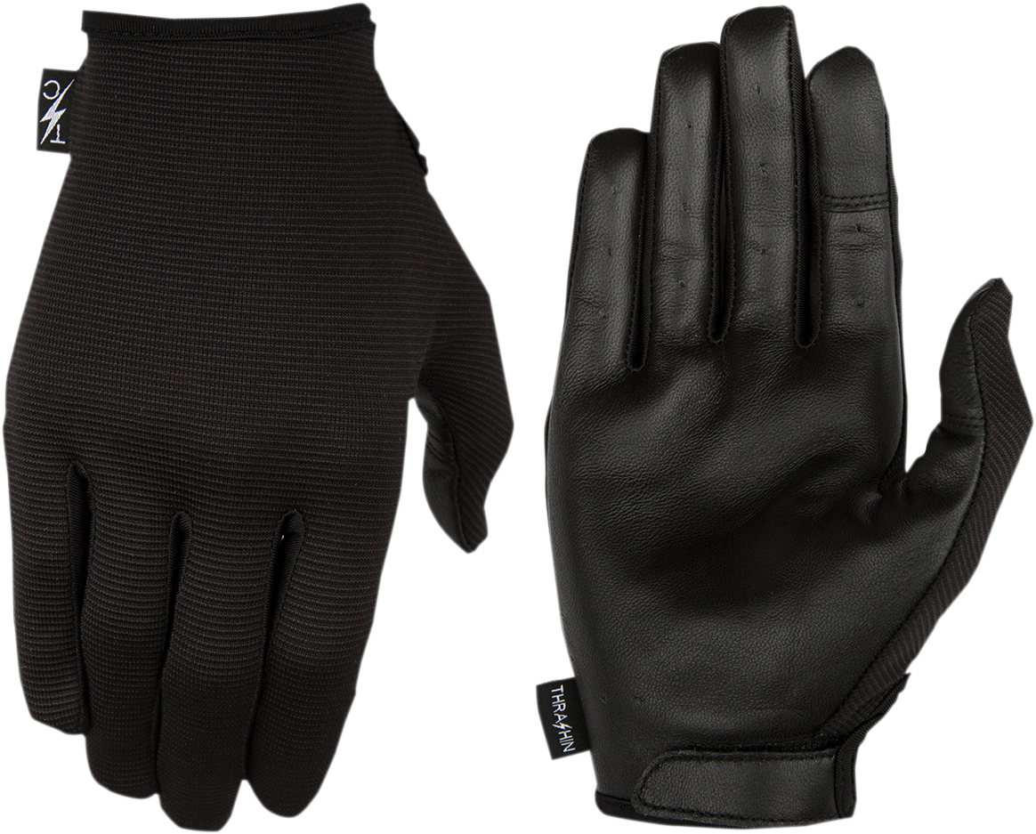 THRASHIN SUPPLY CO. Stealth Leather Palm Gloves - Black -Medium SLG-01-009