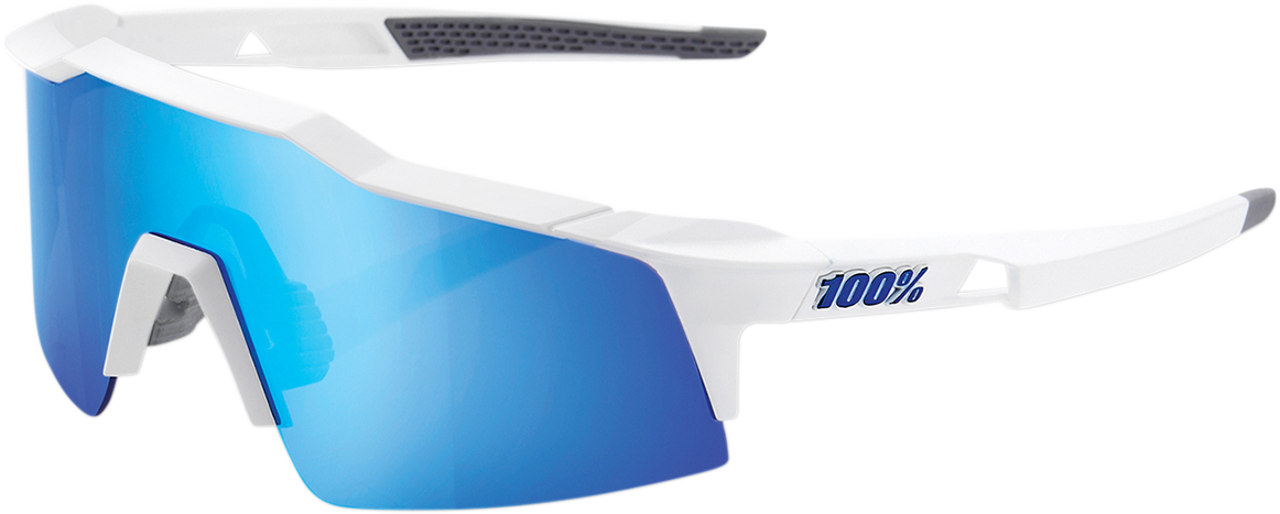 100% Speedcraft XS Sunglasses - White - Blue Mirror 60009-00001