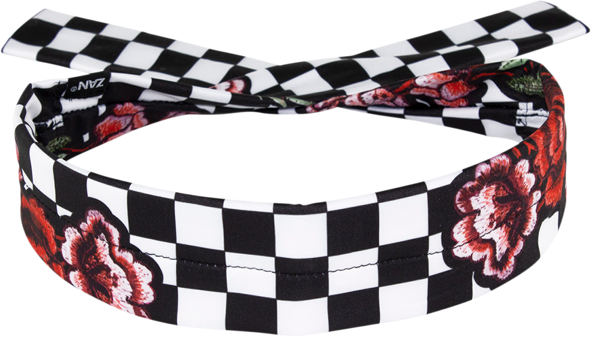 ZAN HEADGEAR Polyester Cooldanna - Checkered Floral DP421