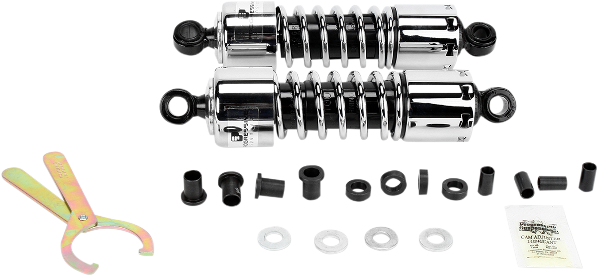 PROGRESSIVE SUSPENSION 412 Series Shock - 11" - Standard - Chrome - H-D 412-4005C