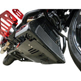 THRASHIN SUPPLY CO. Skid Plate - Carbon Fiber/Gloss - With Red Brackets - FLHX/FLTRX  TSC-3034-2