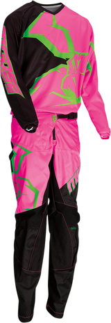 MOOSE RACING Youth Qualifier Pants - Black/Pink/Green - 26 2903-1987