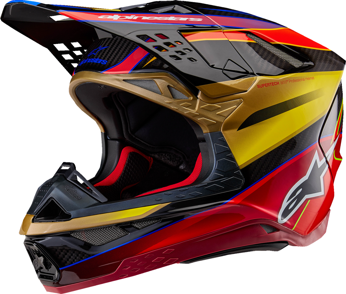 ALPINESTARS Supertech M10 Helmet - Era - MIPS® - Gloss Gold/Yellow/Rio Red - XL 8301223-5938-XL