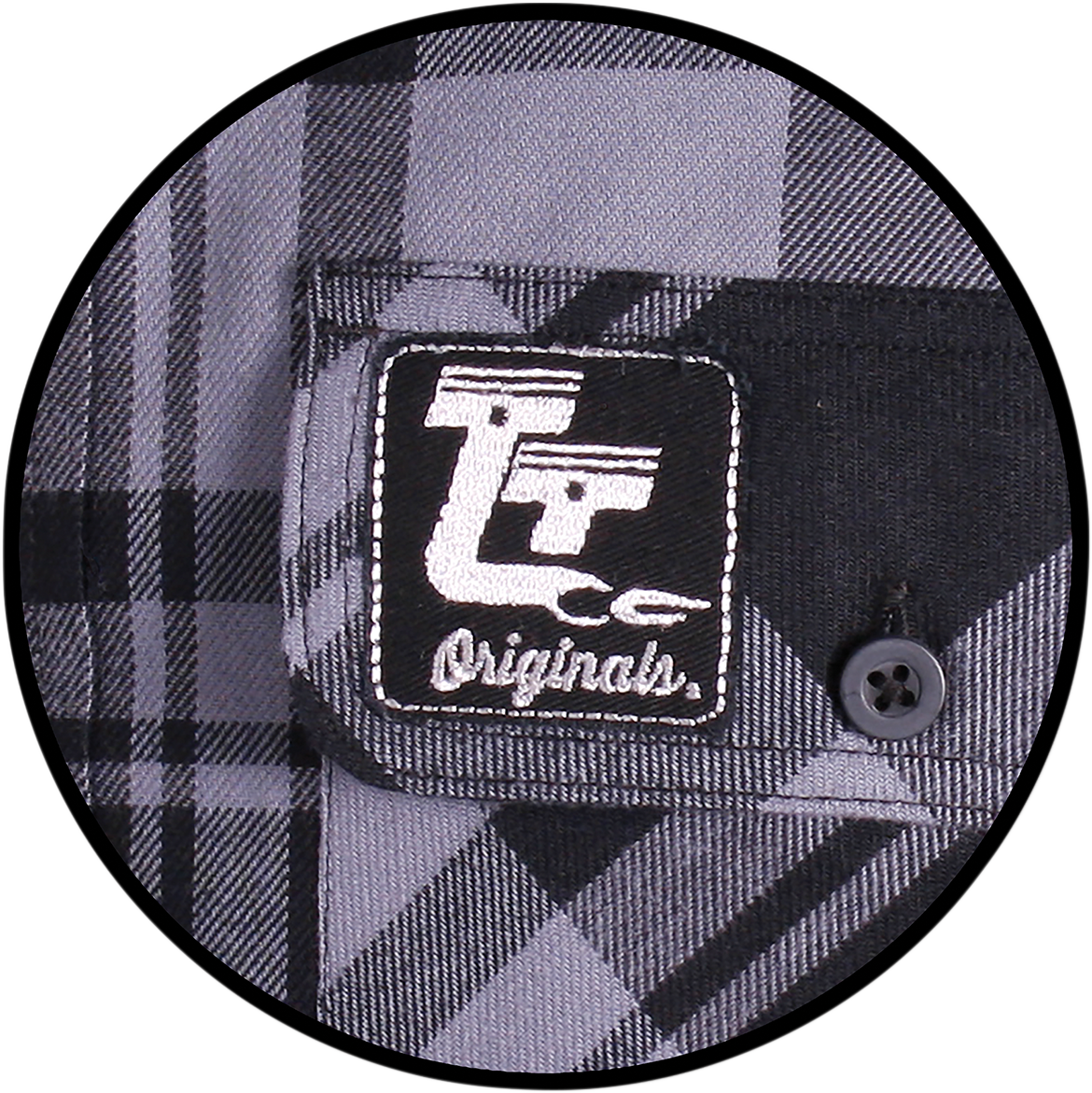 THROTTLE THREADS Long-Sleeve Flannel Shirt - Gray/Black - Small TT636S68GYSR