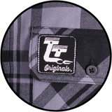 THROTTLE THREADS Long-Sleeve Flannel Shirt - Gray/Black - 3XL TT636S68GY3R