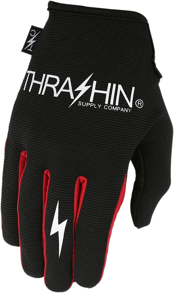 THRASHIN SUPPLY CO. Stealth Gloves - Black/Red - XL SV1-02-11