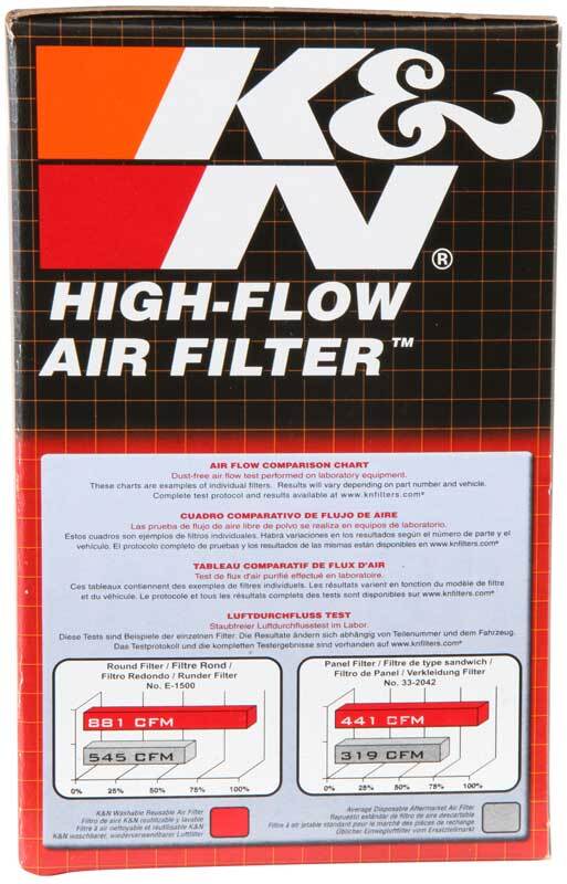 K&N Universal Clamp-On Air Filter - 2 1/4in 10 DEG FLG 3 1/2in OD 6in H RU-1090