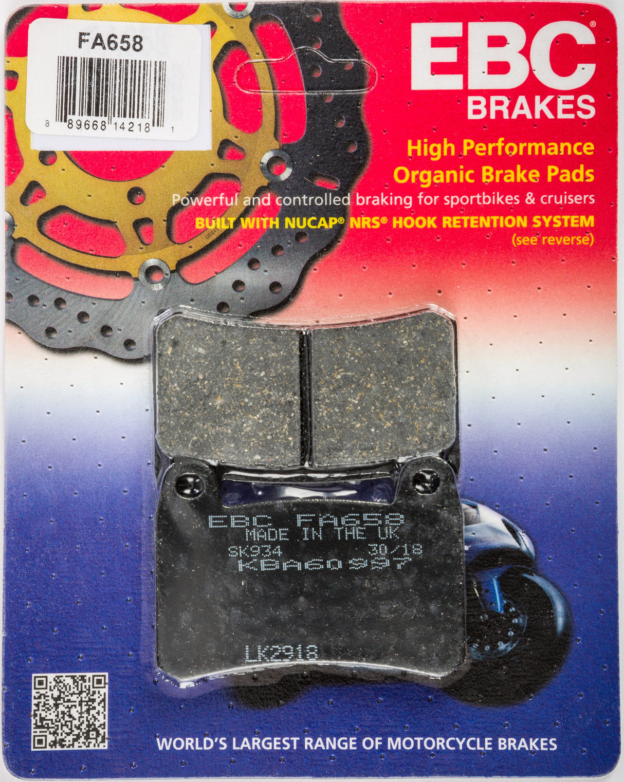 EBC Brake Pads Fa658 Organic FA658