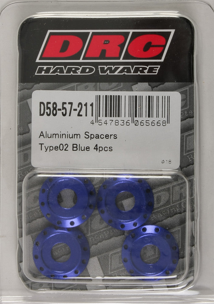 DRC Aluminum Spacers Type 2 Blue M6x12mm 4/Pk D58-57-211