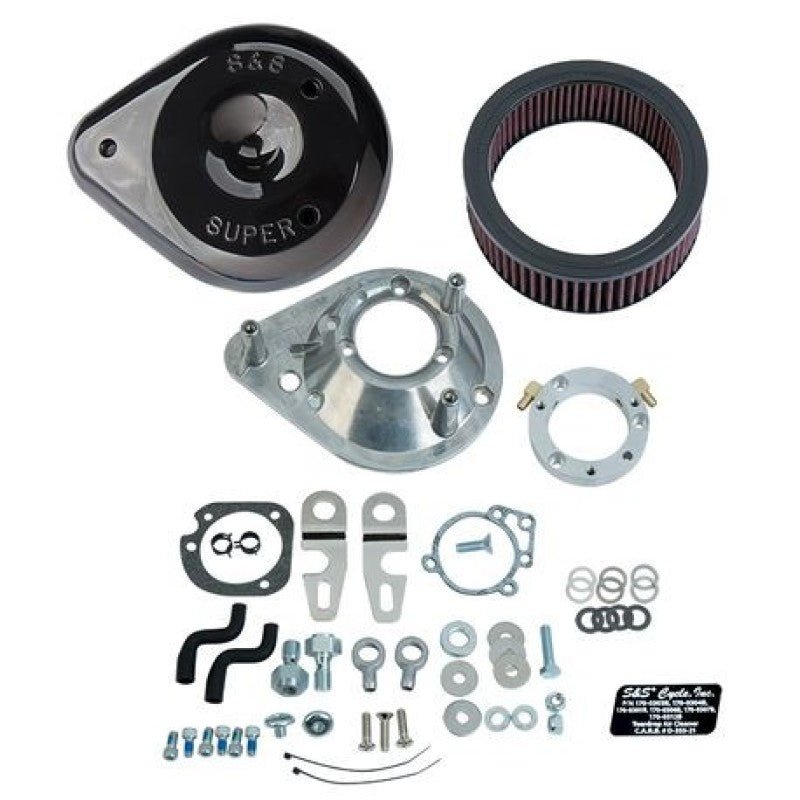 S&S Cycle 2007+ XL Sportster Models w/ Stock EFI Teardrop Air Cleaner Kit - Gloss Black 170-0307E