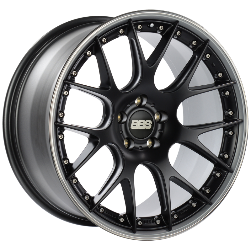 BBS CH-RII 21x10.5 5x120 ET35 Satin Black Center Platinum Lip SS Rim Prot Wheel -82mm PFS/Clip Req CH604BPPO