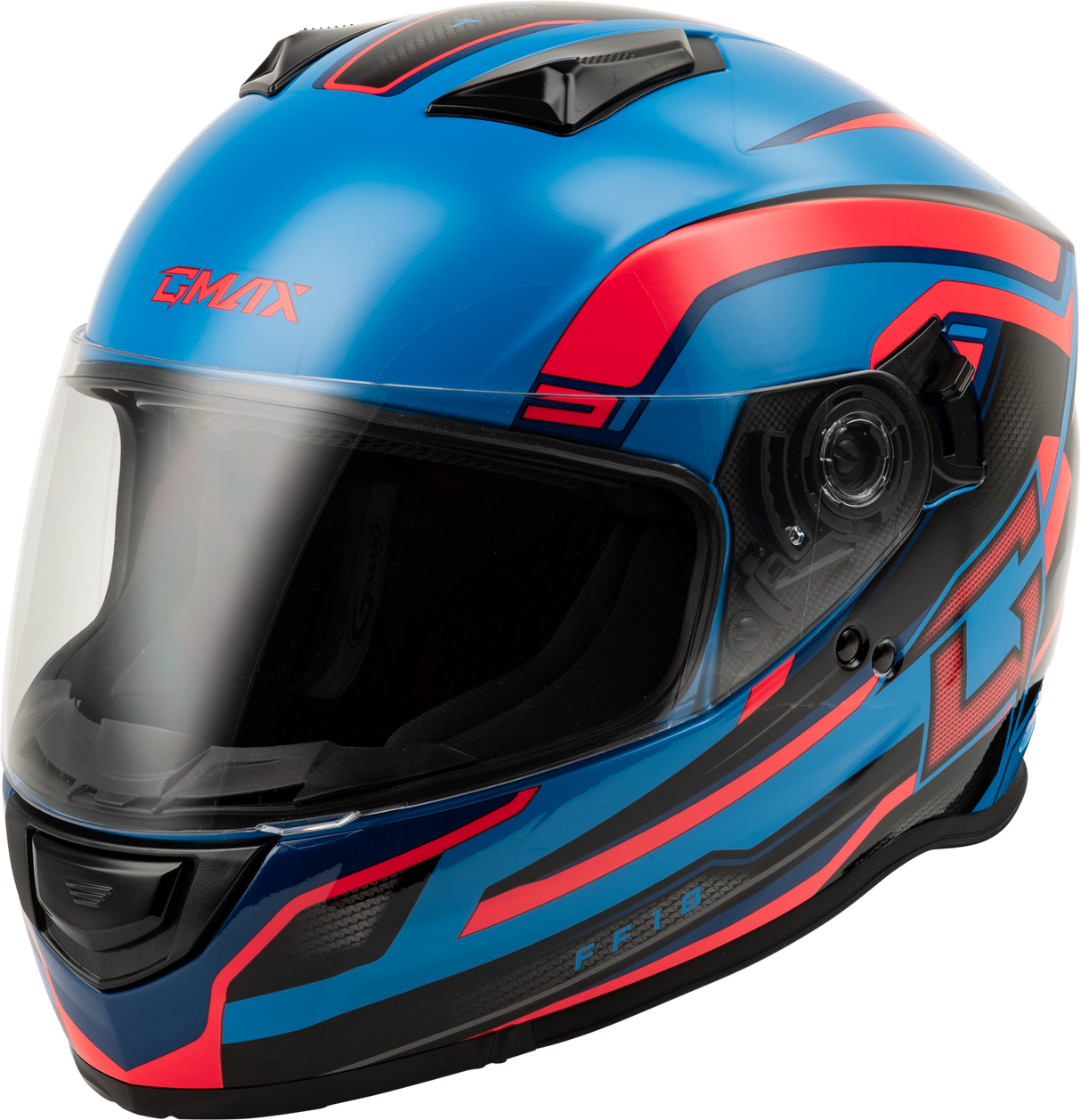 GMAX Ff-18 Drift Helmet Black/Blue/Red 3x F11811219