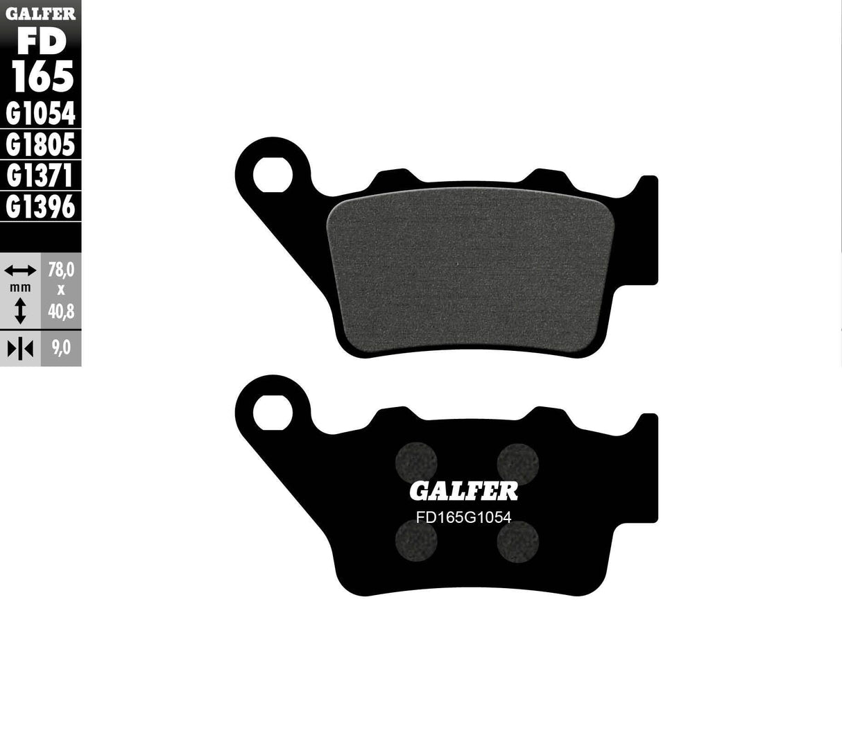 GALFER Brake Pads Semi Metallic Fd165g1054 FD165G1054