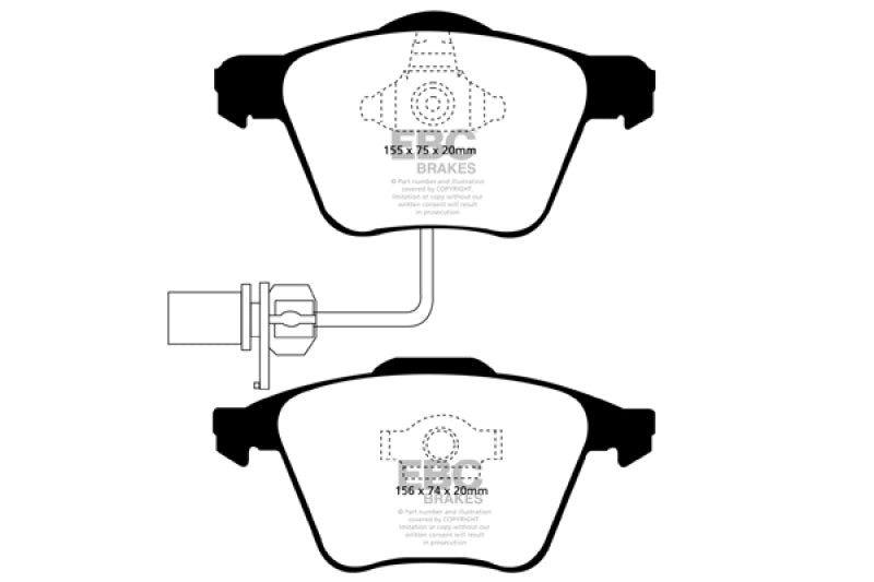 EBC 05-08 Audi A4 2.0 Turbo Yellowstuff Front Brake Pads DP41495R