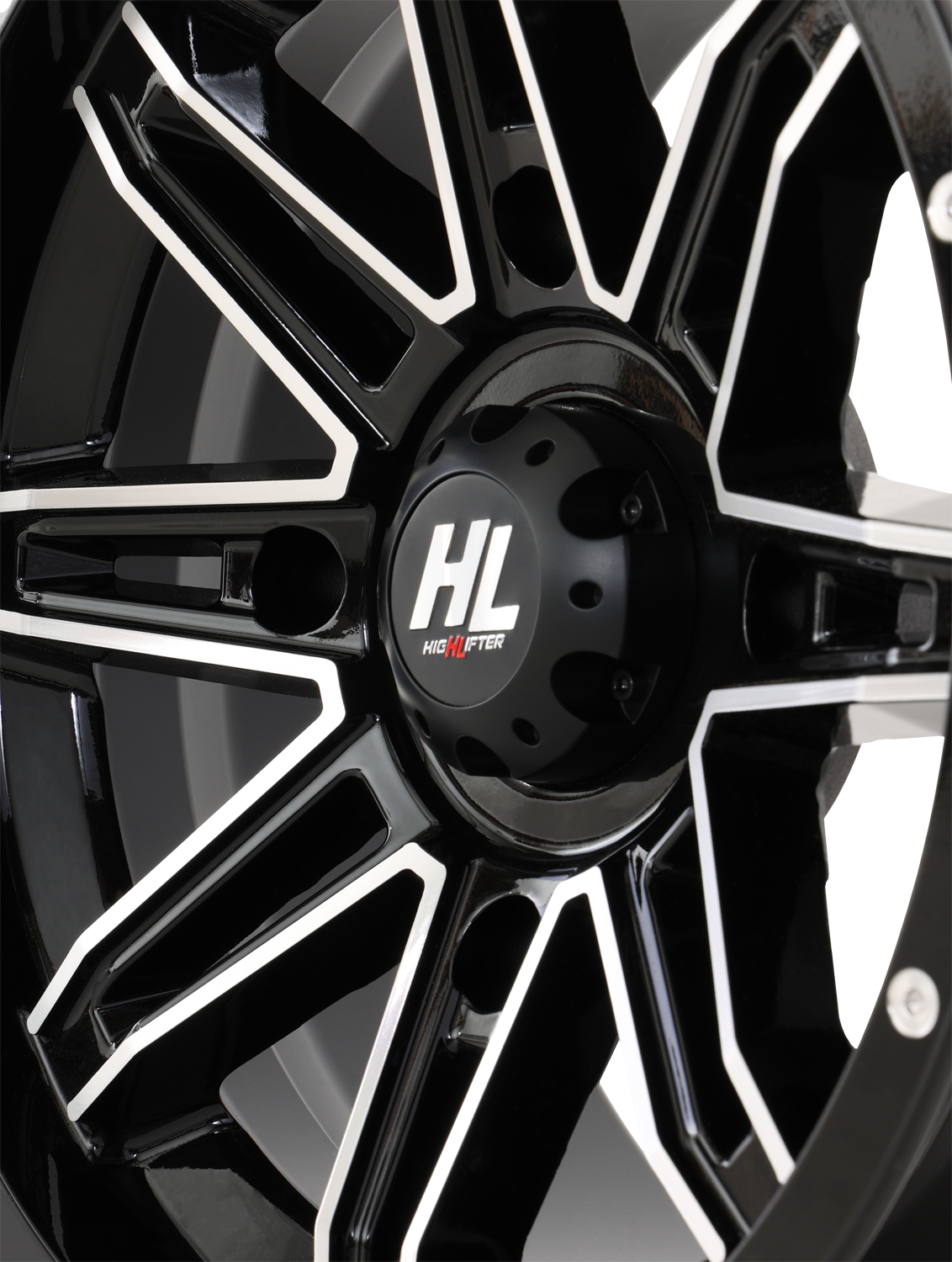 HIGH LIFTER Wheel - HL22 - Front/Rear - Gloss Black w/Machined - 14x7 - 4/137 - 4+3 (+10 mm) 14HL22-1137