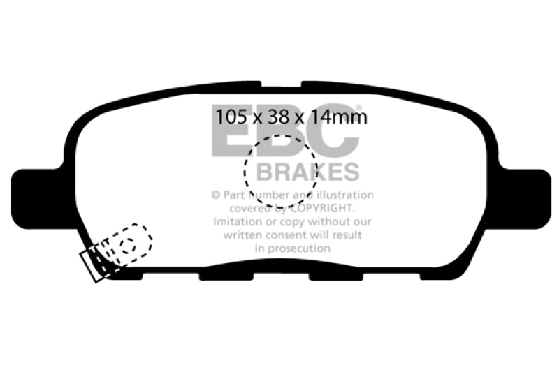 EBC 08-13 Infiniti EX35 3.5 Yellowstuff Rear Brake Pads DP41955R