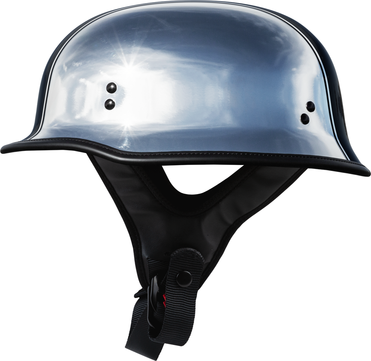 HIGHWAY 21 9mm German Beanie Helmet Chrome Sm F77-1002S