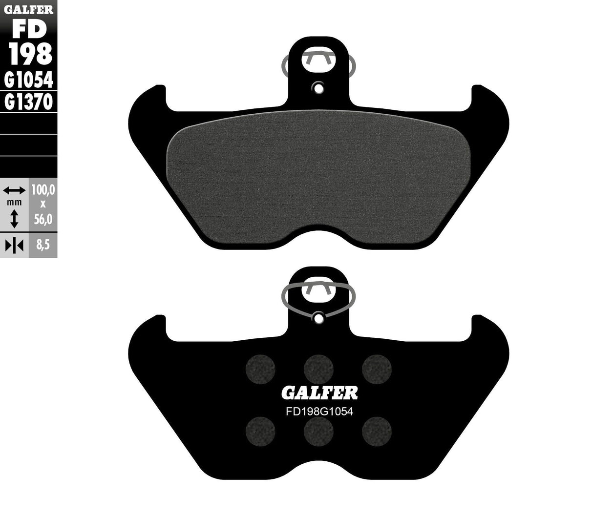 GALFER Brake Pads Semi Metallic Fd198g1054 FD198G1054