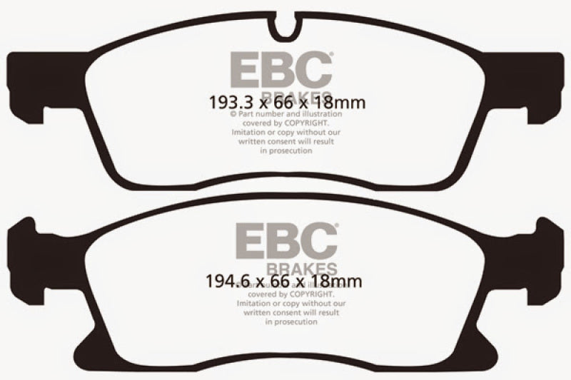 EBC 11+ Dodge Durango 3.6 Yellowstuff Front Brake Pads DP41871R