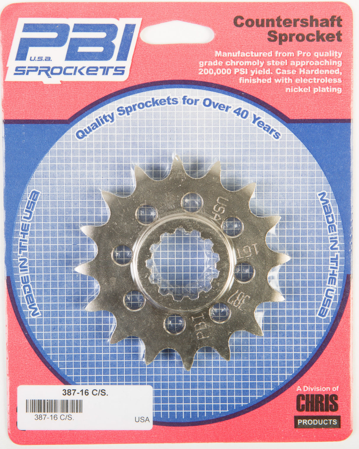 PBIFront Cs Sprocket Steel 16t-525 Hon387-16