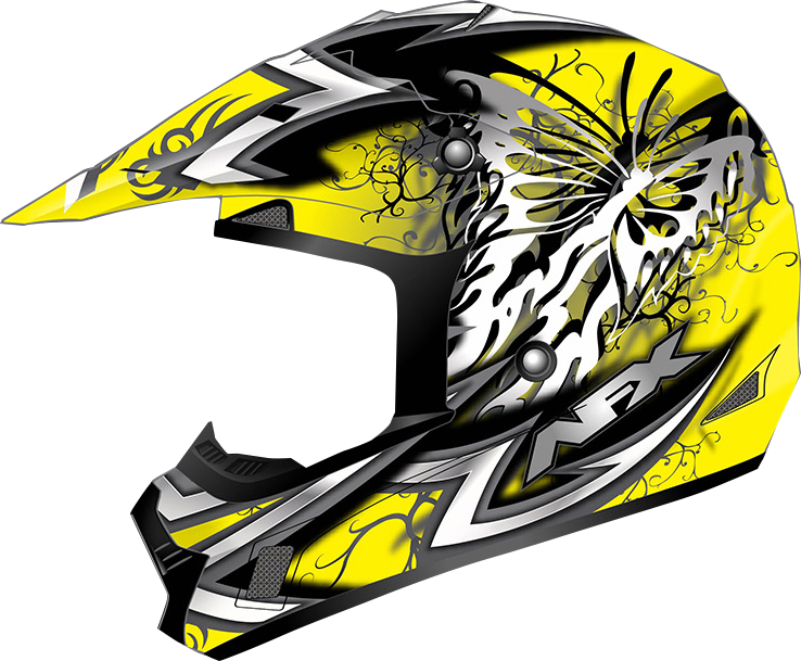 AFX FX-17 Helmet - Butterfly - Matte Yellow - Small 0110-7132