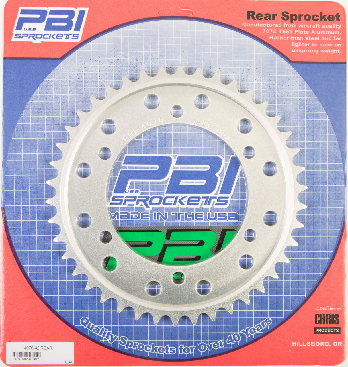 PBIRear Sprocket Aluminum 42t-530 Kaw/Suz4070-42-5