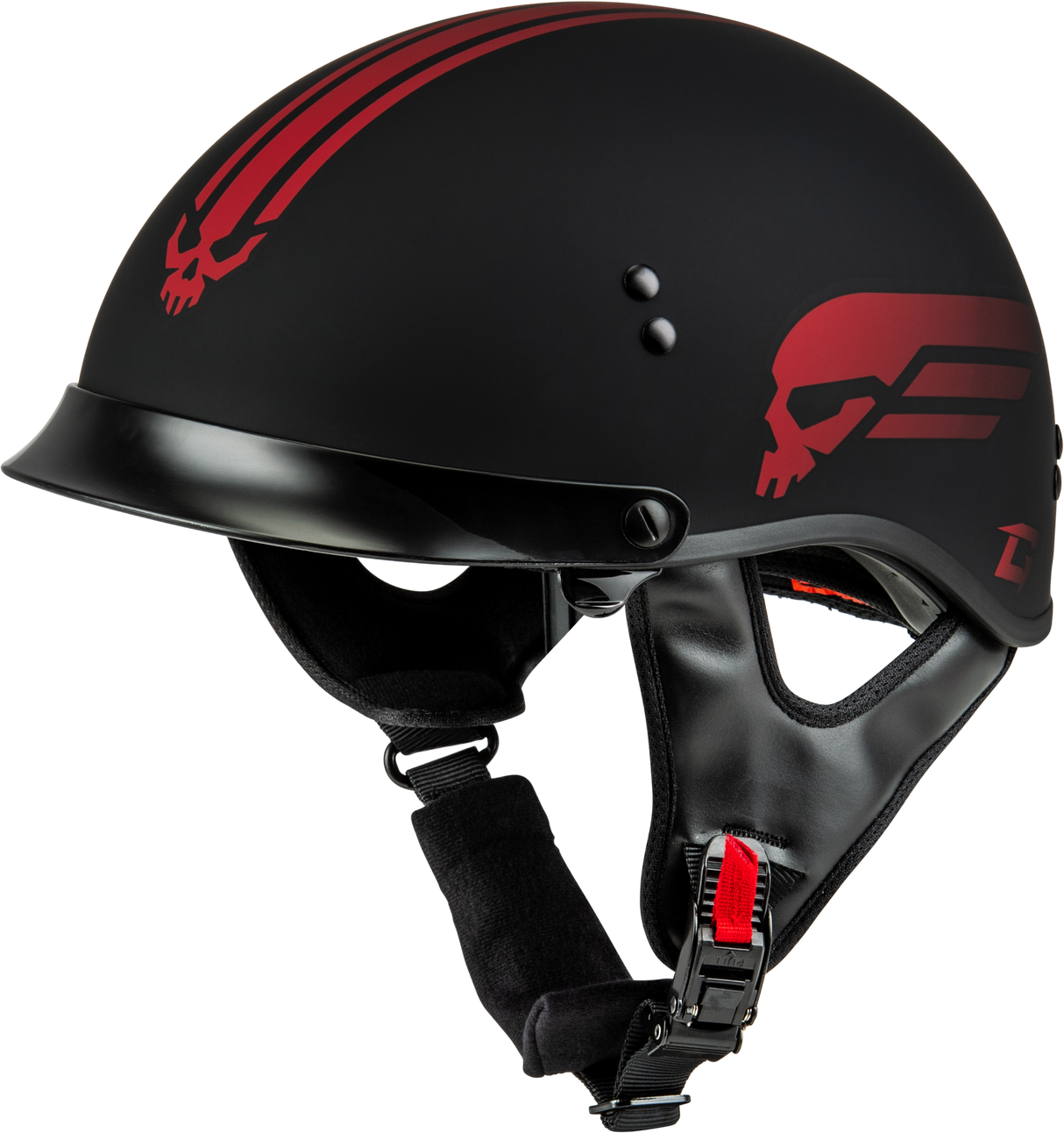 GMAX Hh-65 Retribution Helmet W/Peak Matte Black/Red 2x H96511329