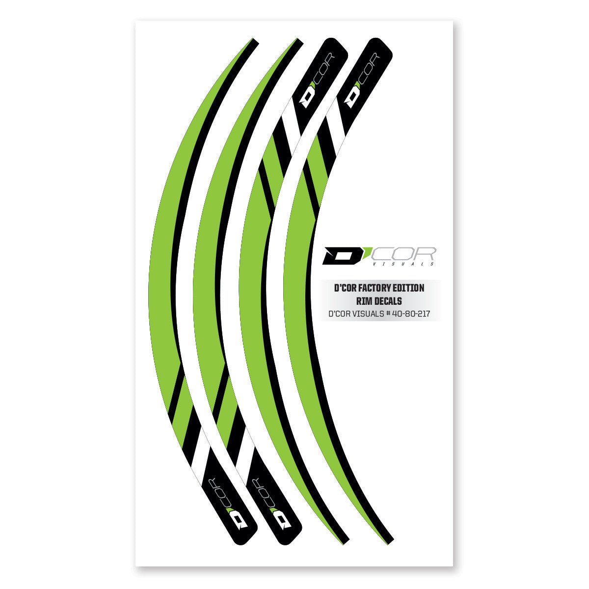 D-COR Rim Decals Green 4 Pc Set Grn Rim Decals 4 Pc Set 40-80-217