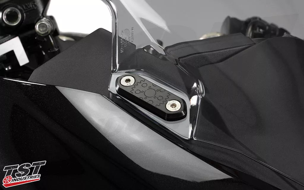 TST Mirror Block Off Plates for Select Kawasaki Ninja Motorcycles 10229=1