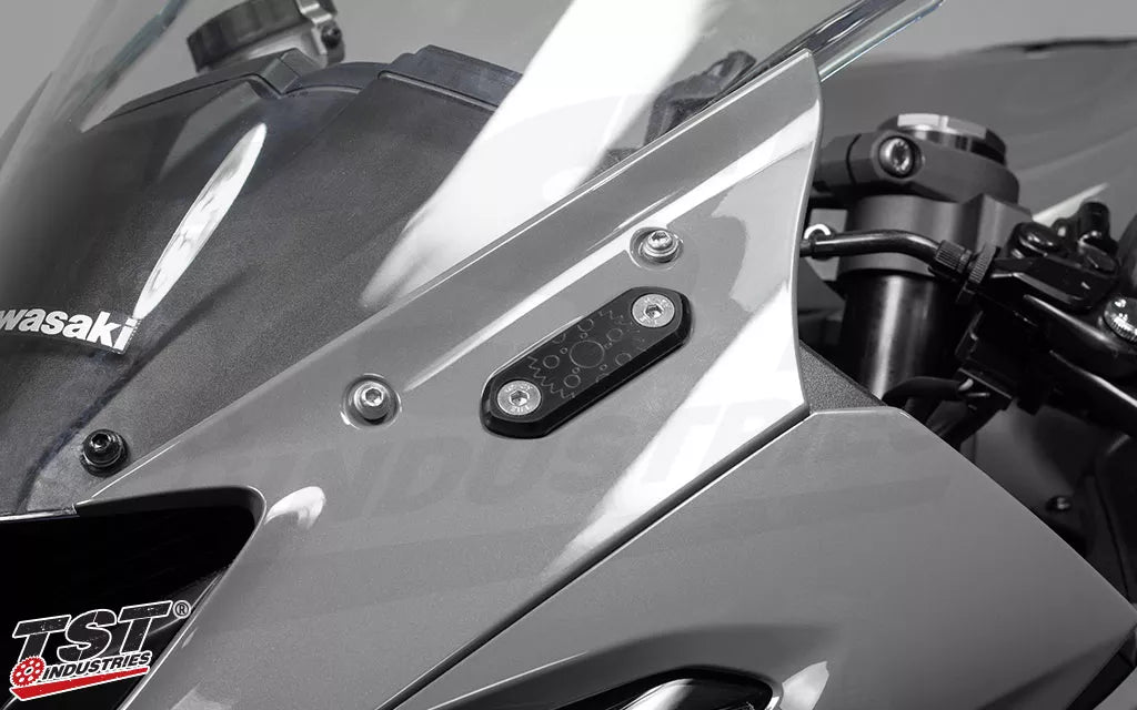 TST Mirror Block Off Plates for Select Kawasaki Ninja Motorcycles 10229=1