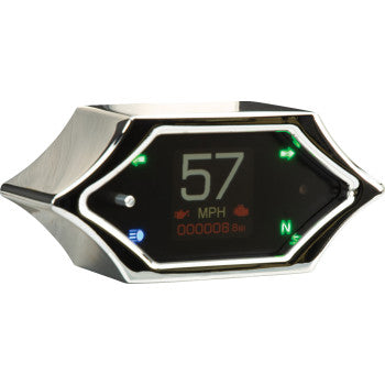 DAKOTA DIGITAL Handle Bar Mount Speedometer - With Signals - Spiked - Chrome MLX-5200